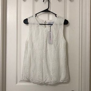 Liz Claiborne white lacy tank top